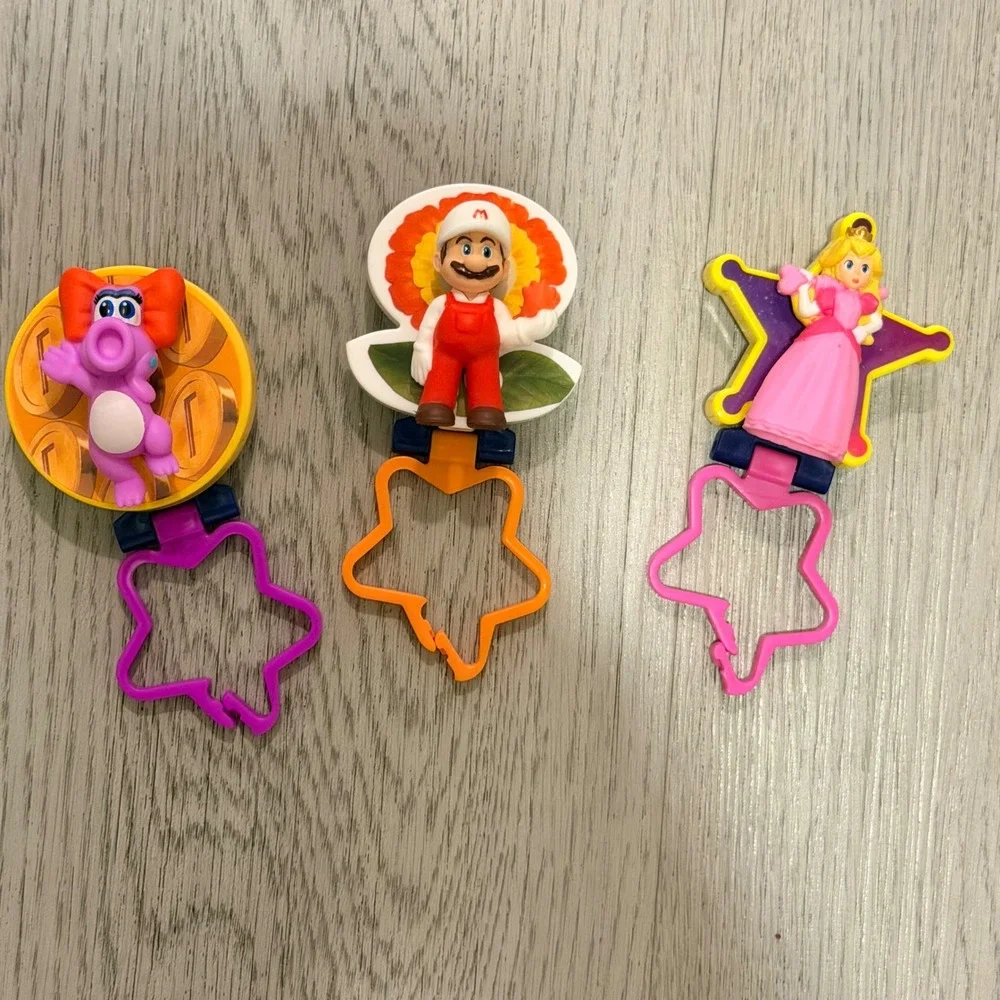 2026 McDonalds Happy Meal Toy Super Mario Galaxy Keychain Bag Charm Set of 3
